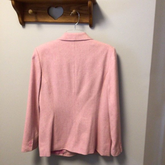 Chadwick's - Pink & White Herringbone Wool Blend Blazer - Picture 7 of 15